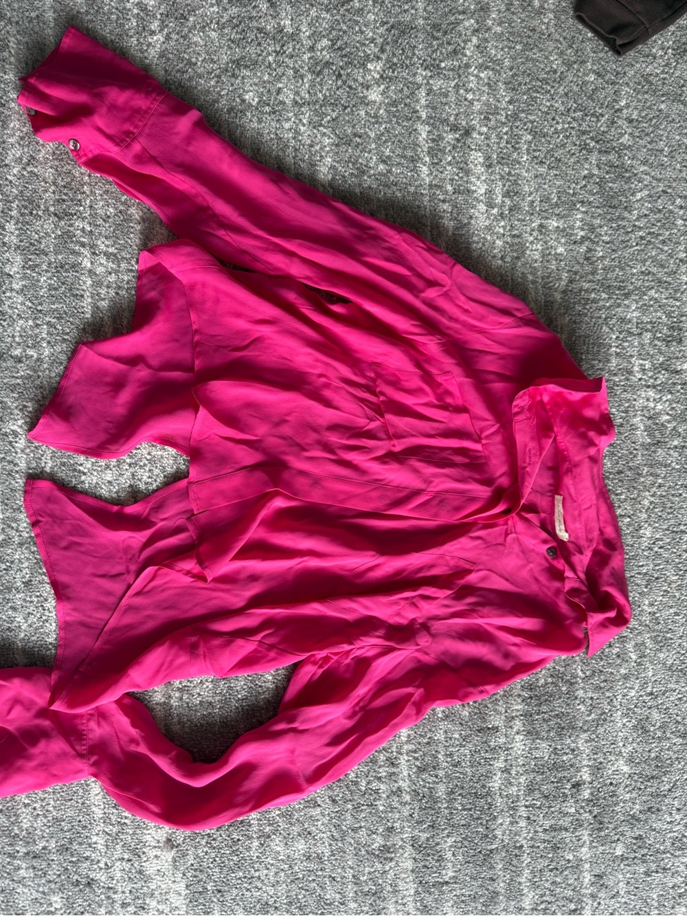 Bright Fuchsia Button-Up Blouse